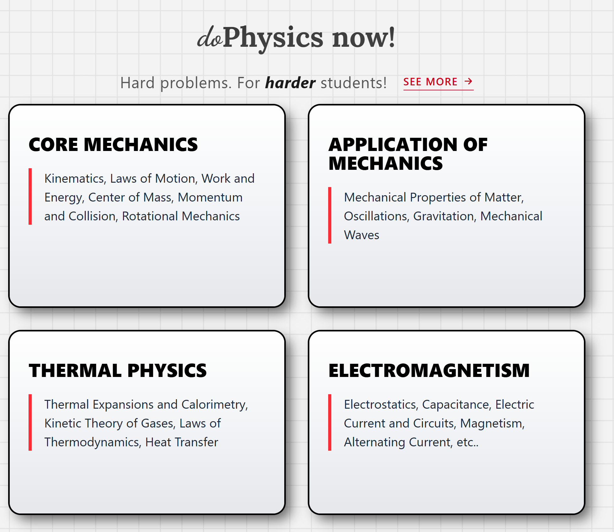 doPhysics.in Landing Page Preview